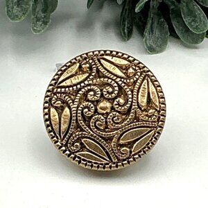 Vintage Gold-Toned Paisley Patterned Shank Button